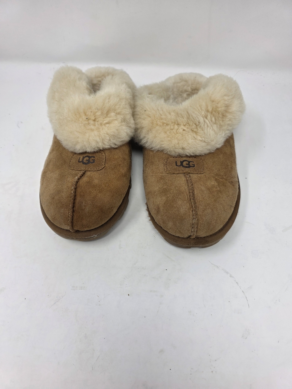 UGG Coquette Slipper Chestnut Suede Shearling Clog Mule Slide Womens 8